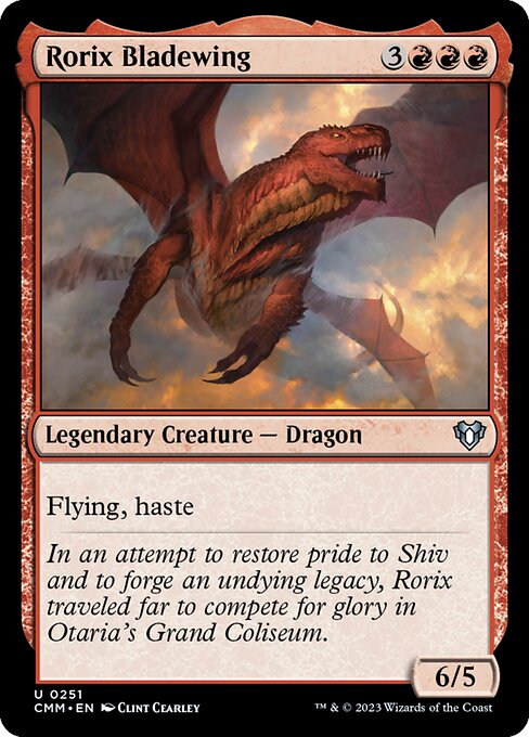 Rorix Bladewing - Commander Masters (#251) - Illustrated by Clint Cearley - Magic: The Gathering Card