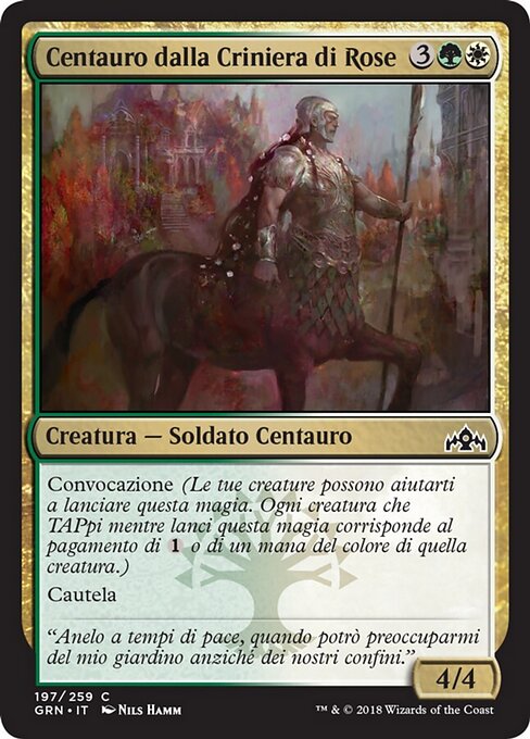 Centauro melena de rosas (Rosemane Centaur) - Guilds of Ravnica (#197) - Illustrated by Nils Hamm - Magic: The Gathering Card