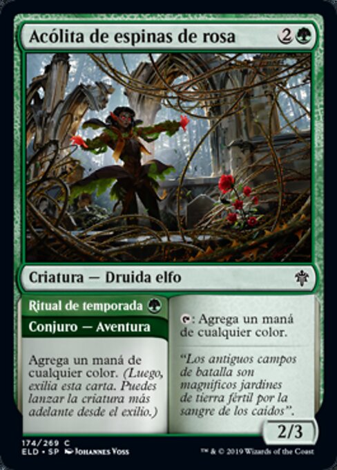 Rosethorn Acolyte // Seasonal Ritual - Throne of Eldraine (#174) - Illustrated by Johannes Voss - Magic: The Gathering Card