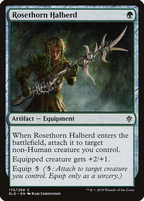 Rosethorn Halberd - Throne of Eldraine Magic card