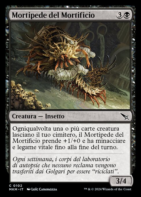Centopeia Mortífera da Podridão (Rot Farm Mortipede) - Murders at Karlov Manor (#102) - Illustrated by Loïc Canavaggia - Magic: The Gathering Card