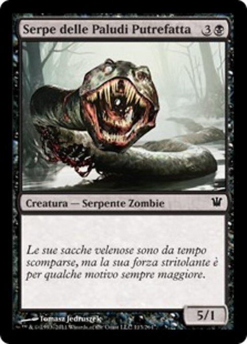Verrottende Sumpfschlange (Rotting Fensnake) - Innistrad (#113) - Illustrated by Tomasz Jedruszek - Magic: The Gathering Card