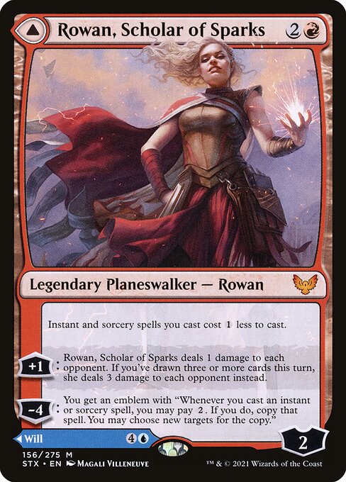 Rowan, Scholar of Sparks // Will, Scholar of Frost - Strixhaven: School of Mages (#156) - Illustrated by Magali Villeneuve - Magic: The Gathering Card