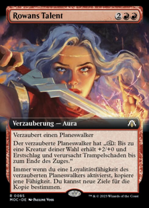 萝婉的天分 (Rowan's Talent) - March of the Machine Commander (#77) - Illustrated by Pauline Voss - Magic: The Gathering Card