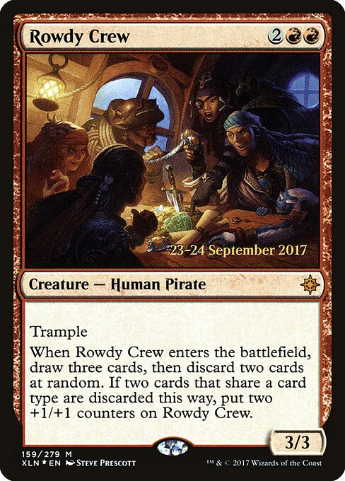 喧鬧船員 (Rowdy Crew) - Ixalan (#159) - Illustrated by Steve Prescott - Magic: The Gathering Card