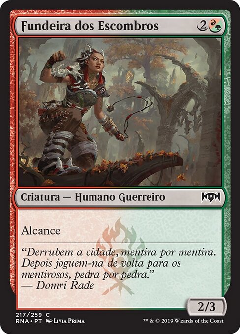 碎石擲客 (Rubble Slinger) - Ravnica Allegiance (#217) - Illustrated by Livia Prima - Magic: The Gathering Card