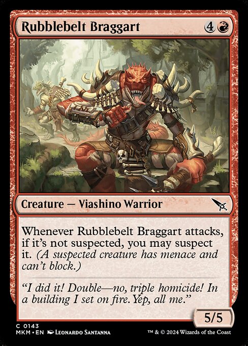 Rubblebelt Braggart - Murders at Karlov Manor Magic card