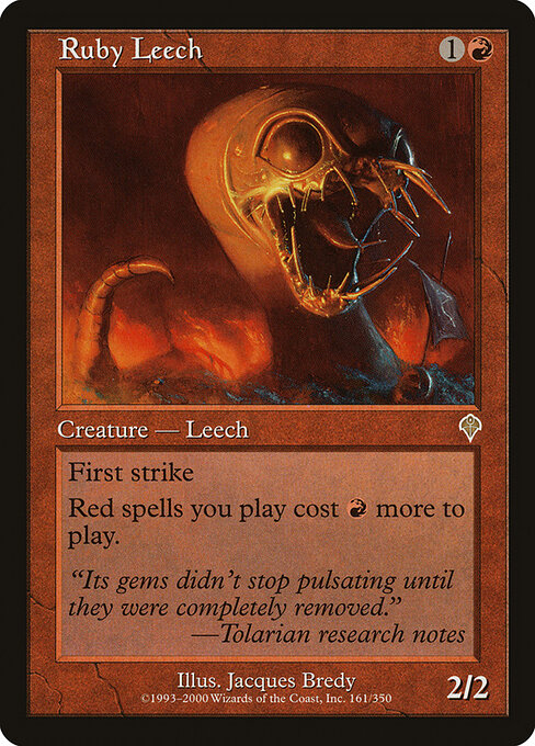 Ruby Leech - Invasion (#161) - Illustrated by Jacques Bredy - Magic: The Gathering Card