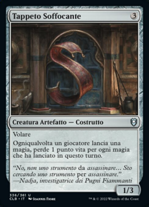 ラグ・オヴ・スマザリング (Rug of Smothering) - Commander Legends: Battle for Baldur's Gate (#336) - Illustrated by Ioannis Fiore - Magic: The Gathering Card