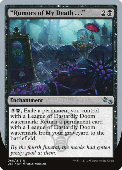"Rumors of My Death . . ." - Unstable (#65) - Illustrated by Alex Konstad - Magic: The Gathering Card