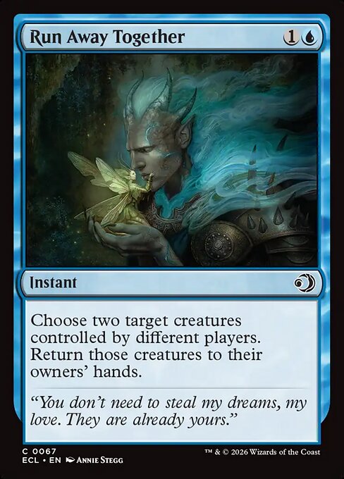 Run Away Together - Lorwyn Eclipsed (#67) - Illustrated by Annie Stegg - Magic: The Gathering Card