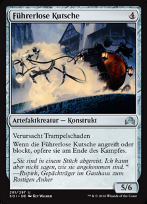 遁走する馬車 (Runaway Carriage) - Shadows over Innistrad (#261) - Illustrated by Kev Walker - Magic: The Gathering Card