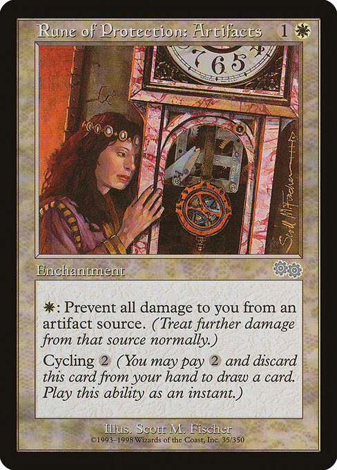 Rune of Protection: Artifacts - Urza's Saga Magic card