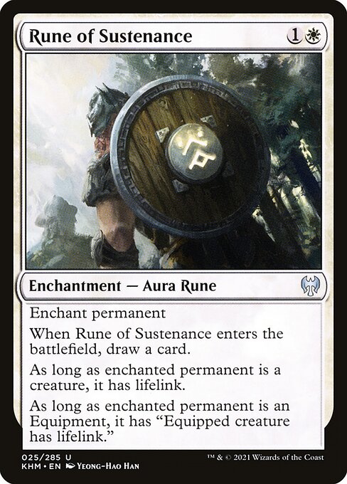 持続のルーン (Rune of Sustenance) - Kaldheim (#25) - Illustrated by Yeong-Hao Han - Magic: The Gathering Card