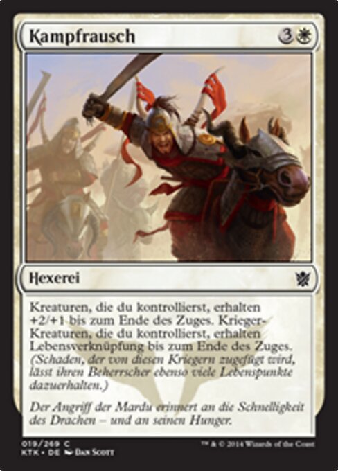 Ruée guerrière (Rush of Battle) - Khans of Tarkir (#19) - Illustrated by Dan Murayama Scott - Magic: The Gathering Card