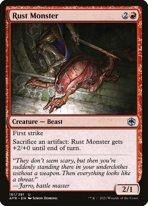 Rust Monster - Adventures in the Forgotten Realms (#161) - Illustrated by Simon Dominic - Magic: The Gathering Card