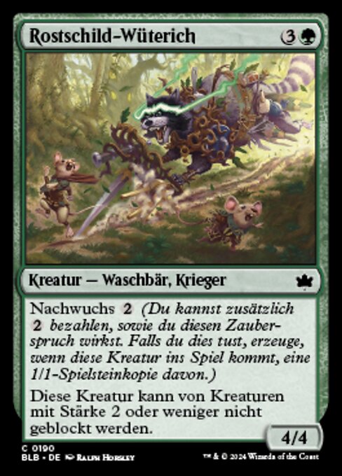 錆び盾の暴行者 (Rust-Shield Rampager) - Bloomburrow (#190) - Illustrated by Ralph Horsley - Magic: The Gathering Card