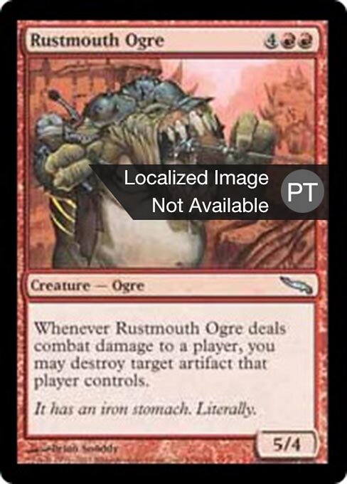 Ogre da Boca Enferrujada (Rustmouth Ogre) - Mirrodin (#103) - Illustrated by Brian Snõddy - Magic: The Gathering Card
