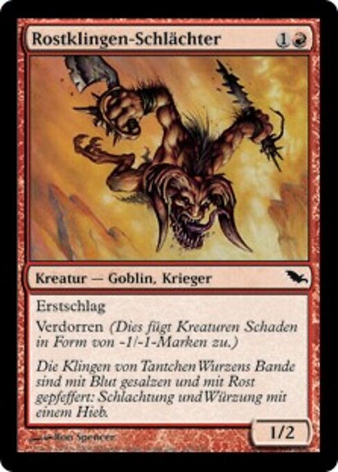 錆び剃刀の解体者 (Rustrazor Butcher) - Shadowmoor (#105) - Illustrated by Ron Spencer - Magic: The Gathering Card