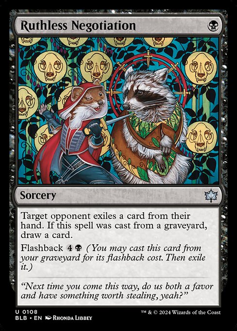 Negoziazione Spietata (Ruthless Negotiation) - Bloomburrow (#108) - Illustrated by Rhonda Libbey - Magic: The Gathering Card