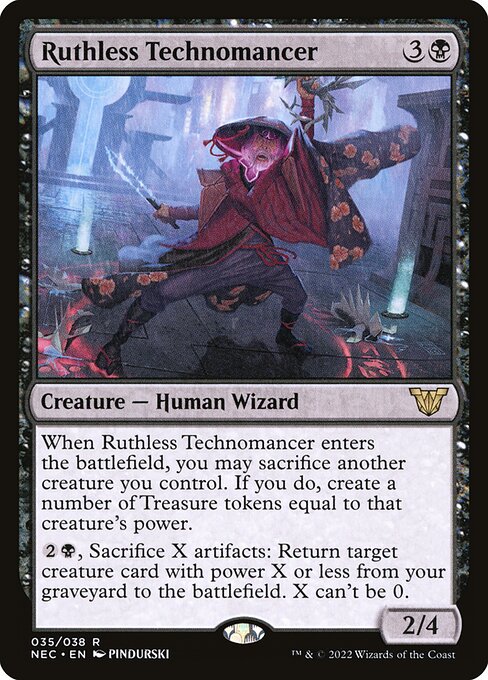 Tecnomante Spietato (Ruthless Technomancer) - Neon Dynasty Commander (#35) - Illustrated by PINDURSKI - Magic: The Gathering Card