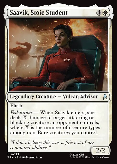 Saavik, Stoic Student - Star Trek (#33) - Illustrated by Mushk Rizvi - Magic: The Gathering Card