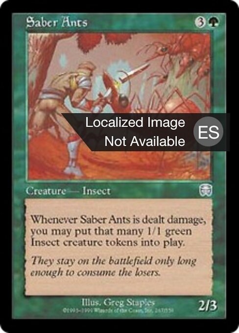 剣歯蟻 (Saber Ants) - Mercadian Masques (#267) - Illustrated by Greg Staples - Magic: The Gathering Card