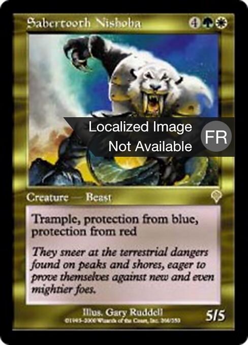 Säbelzahnnishoba (Sabertooth Nishoba) - Invasion (#268) - Illustrated by Gary Ruddell - Magic: The Gathering Card
