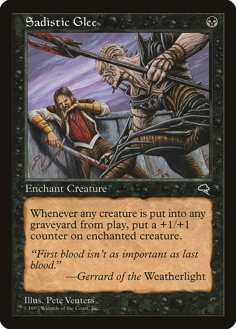Sadistic Glee - Tempest (#153) - Illustrated by Pete Venters - Magic: The Gathering Card
