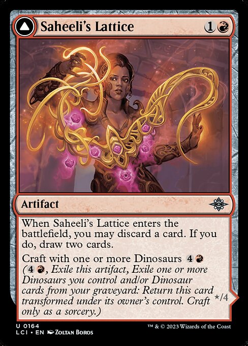 Saheeli's Lattice // Mastercraft Raptor - The Lost Caverns of Ixalan Magic card