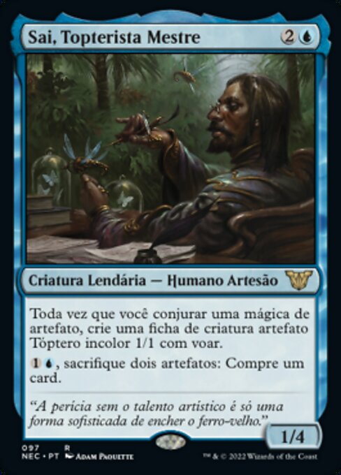 숙달된 날틀제작자, 세이 (Sai, Master Thopterist) - Core Set 2019 (#69) - Illustrated by Adam Paquette - Magic: The Gathering Card
