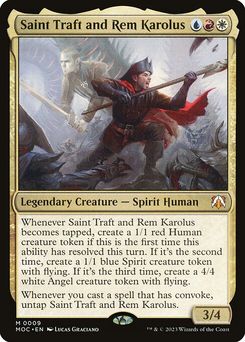 Saint Traft and Rem Karolus - March of the Machine Commander Magic card