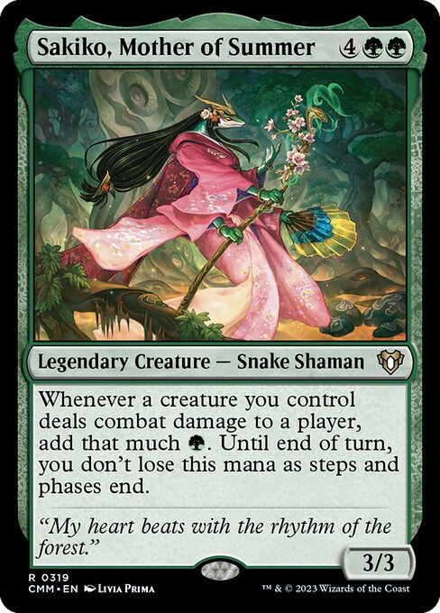 Sakiko, Mother of Summer - Commander Masters (#319) - Illustrated by Livia Prima - Magic: The Gathering Card