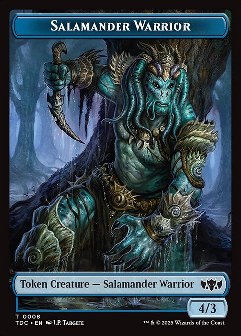 Salamander Warrior - Murders at Karlov Manor Commander Tokens (#8) - Illustrated by J.P. Targete - Magic: The Gathering Card
