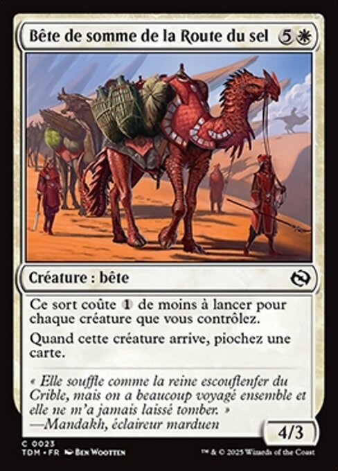 Bête de somme de la Route du sel (Salt Road Packbeast) - Tarkir: Dragonstorm (#23) - Illustrated by Ben Wootten - Magic: The Gathering Card