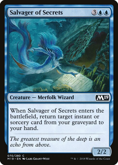 探密客 (Salvager of Secrets) - Core Set 2019 (#70) - Illustrated by Lars Grant-West - Magic: The Gathering Card
