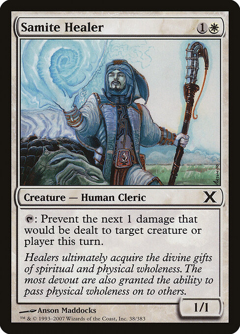 Samite Healer - Tenth Edition (#38) - Illustrated by Anson Maddocks - Magic: The Gathering Card