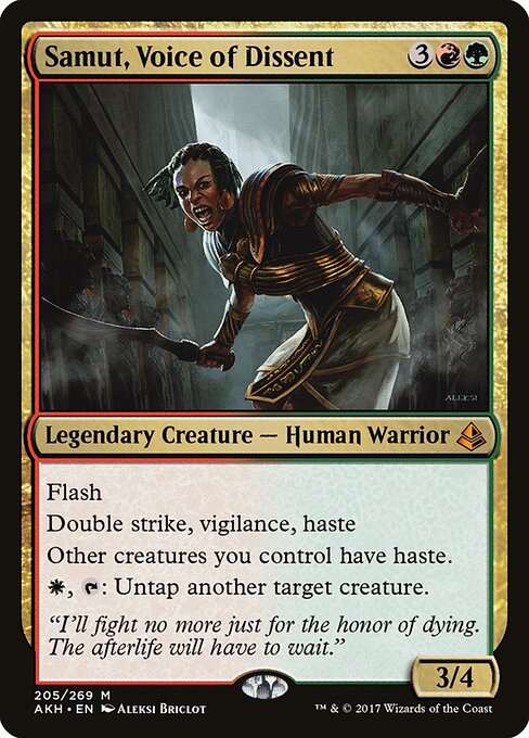 Samut, Voice of Dissent - Amonkhet (#205) - Illustrated by Aleksi Briclot - Magic: The Gathering Card