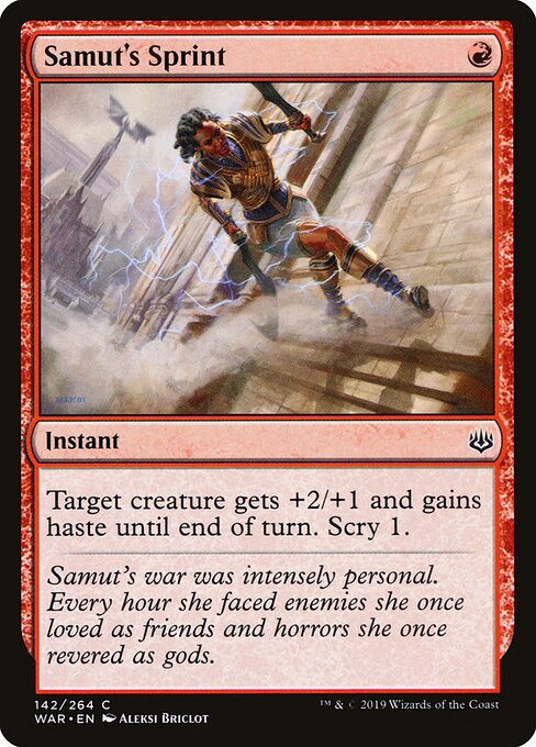 Samut's Sprint - War of the Spark (#142) - Illustrated by Aleksi Briclot - Magic: The Gathering Card
