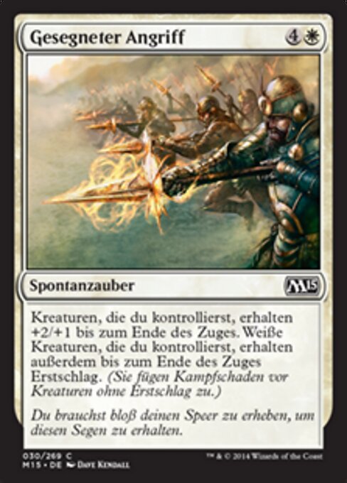 Освященная Атака (Sanctified Charge) - Magic 2015 (#30) - Illustrated by Dave Kendall - Magic: The Gathering Card