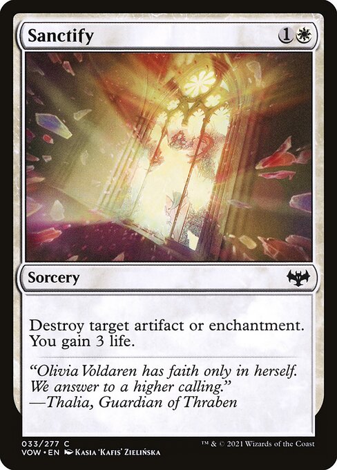 Sanctify - Innistrad: Crimson Vow (#33) - Illustrated by Kasia 'Kafis' Zielińska - Magic: The Gathering Card