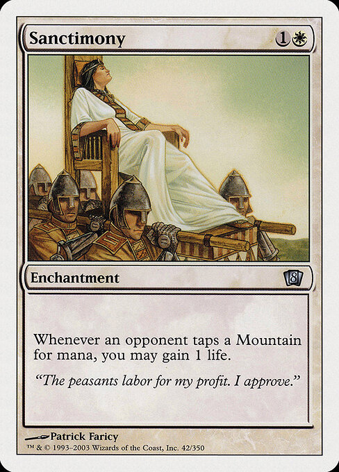 Sanctimony - Eighth Edition (#42) - Illustrated by Patrick Faricy - Magic: The Gathering Card
