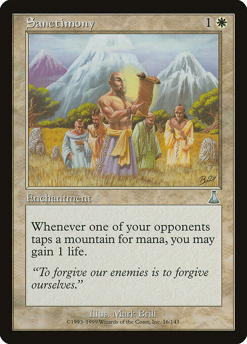 偽の信心 (Sanctimony) - Urza's Destiny (#16) - Illustrated by Mark Brill - Magic: The Gathering Card
