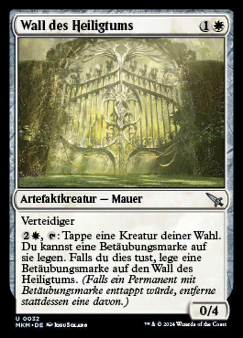Mur du sanctuaire (Sanctuary Wall) - Murders at Karlov Manor (#32) - Illustrated by Josu Solano - Magic: The Gathering Card