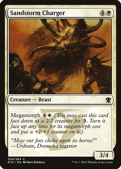 Sandstürmer (Sandstorm Charger) - Dragons of Tarkir (#34) - Illustrated by Dave Kendall - Magic: The Gathering Card