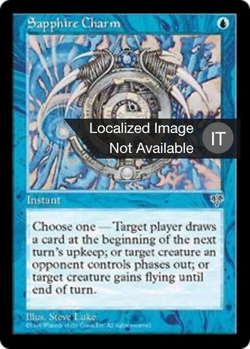 Charme de saphir (Sapphire Charm) - Mirage (#89) - Illustrated by Steve Luke - Magic: The Gathering Card