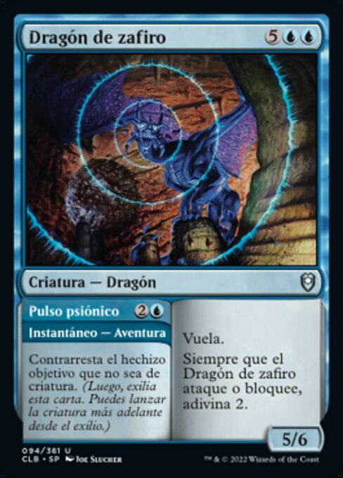 Sapphire Dragon // Psionic Pulse - The List (#CLB-94) - Illustrated by Joe Slucher - Magic: The Gathering Card