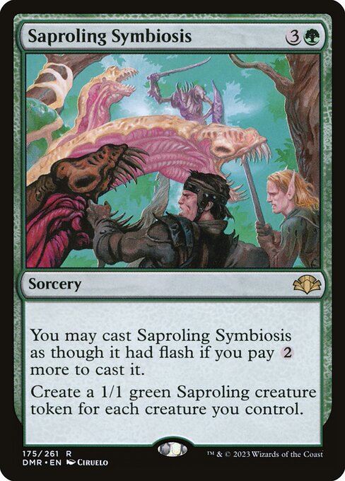 Saproling Symbiosis - Dominaria Remastered (#175) - Illustrated by Ciruelo - Magic: The Gathering Card