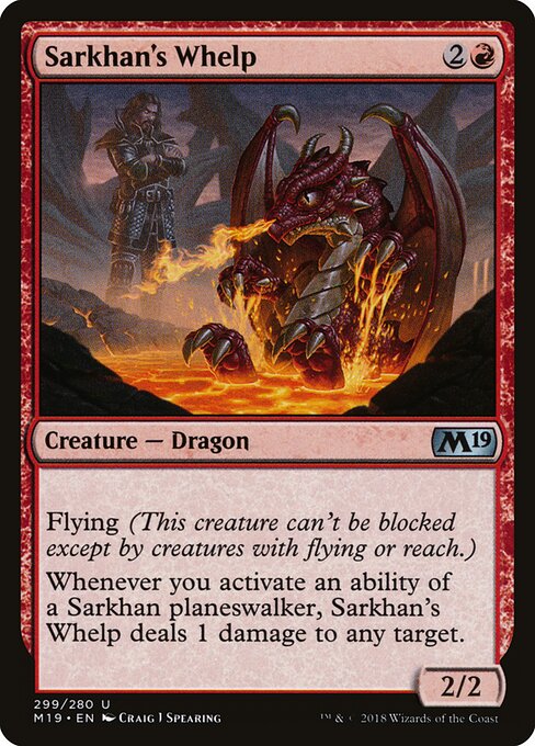 Sarkhan's Whelp - Core Set 2019 (#299) - Illustrated by Craig J Spearing - Magic: The Gathering Card