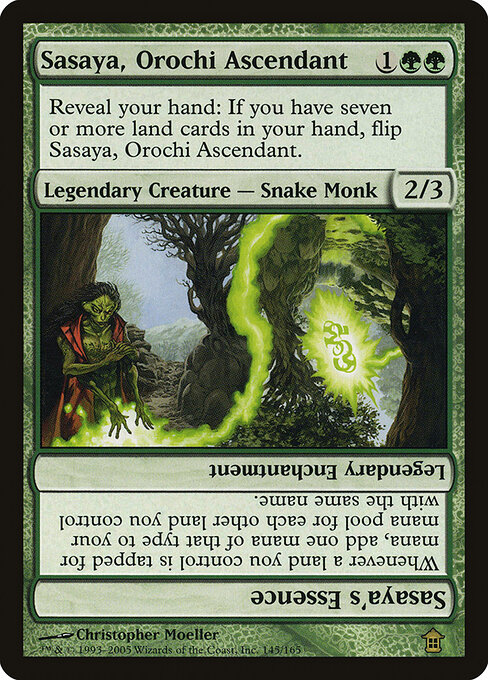 Sasaya, Orochi Ascendant // Sasaya's Essence - Saviors of Kamigawa (#145) - Illustrated by Christopher Moeller - Magic: The Gathering Card